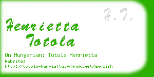 henrietta totola business card